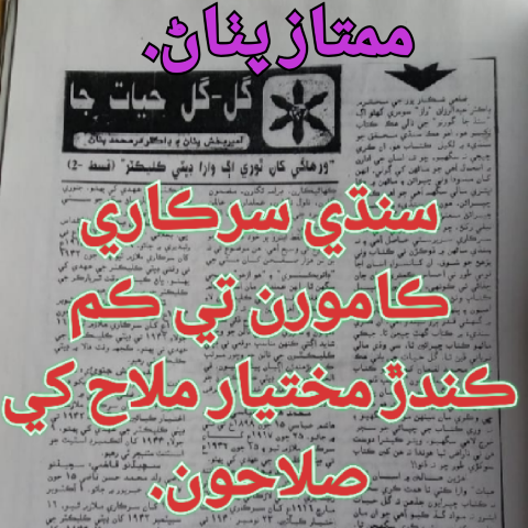 سنڌي سرڪاري ڪامورن تي ڪم ڪندڙ مختيار ملاح کي صلاحون